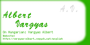 albert vargyas business card